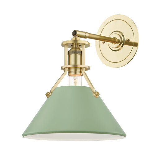 Hudson Valley - MDS350-AGB/LFG - One Light Wall Sconce - Painted No.2 - Aged Brass/Leaf Green Combo