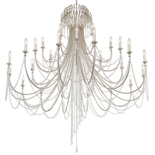 Crystorama - ARC-1929-SA-CL-MWP - 28 Light Chandelier - Arcadia - Antique Silver