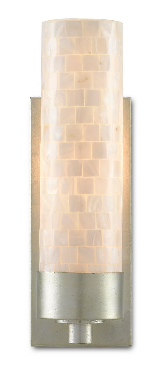 Currey and Company - 5000-0158 - One Light Wall Sconce - Abadan - Pearl/Silver Leaf
