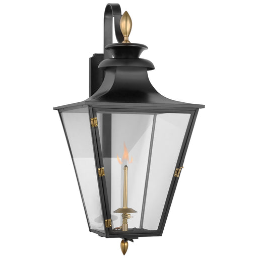 Visual Comfort Signature - CHO 2436BLK-CG - Gas Wall Lantern - Albermarle Gas - Matte Black and Brass