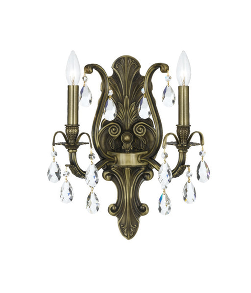 Crystorama - 5563-AB-CL-MWP - Two Light Wall Sconce - Dawson - Antique Brass