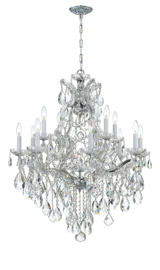 Crystorama - 4413-CH-CL-MWP - 13 Light Chandelier - Maria Theresa - Polished Chrome