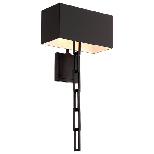 Crystorama - 8682-MK-WH - Two Light Wall Sconce - Alston - Matte Black / White