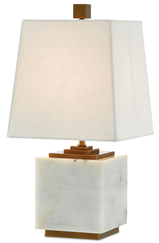 Currey and Company - 6000-0215 - One Light Table Lamp - Annelore - White/Antique Brass