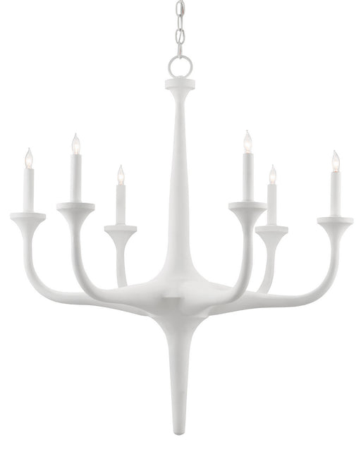 Currey and Company - 9000-0255 - Six Light Chandelier - Albion - Gesso White
