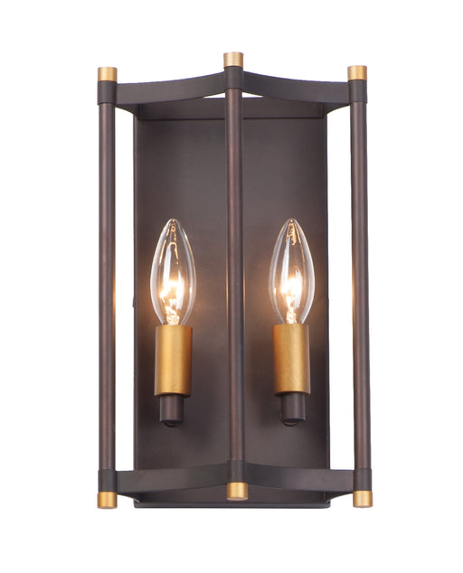 Maxim - 13599OIAB - Two Light Wall Sconce - Wellington - Oil Rubbed Bronze / Antique Brass