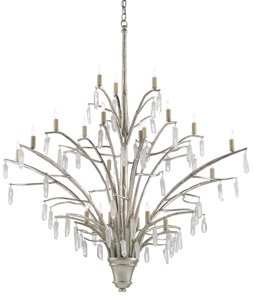Currey and Company - 9000-0508 - 21 Light Chandelier - Raux - Contemporary Silver Leaf/Natural