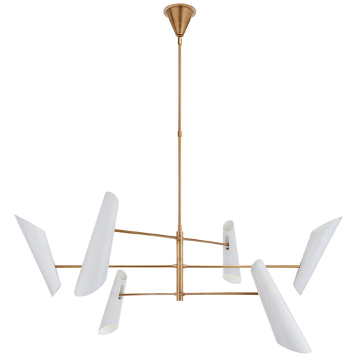 Visual Comfort Signature - ARN 5411HAB-WHT - LED Chandelier - Franca - Hand-Rubbed Antique Brass