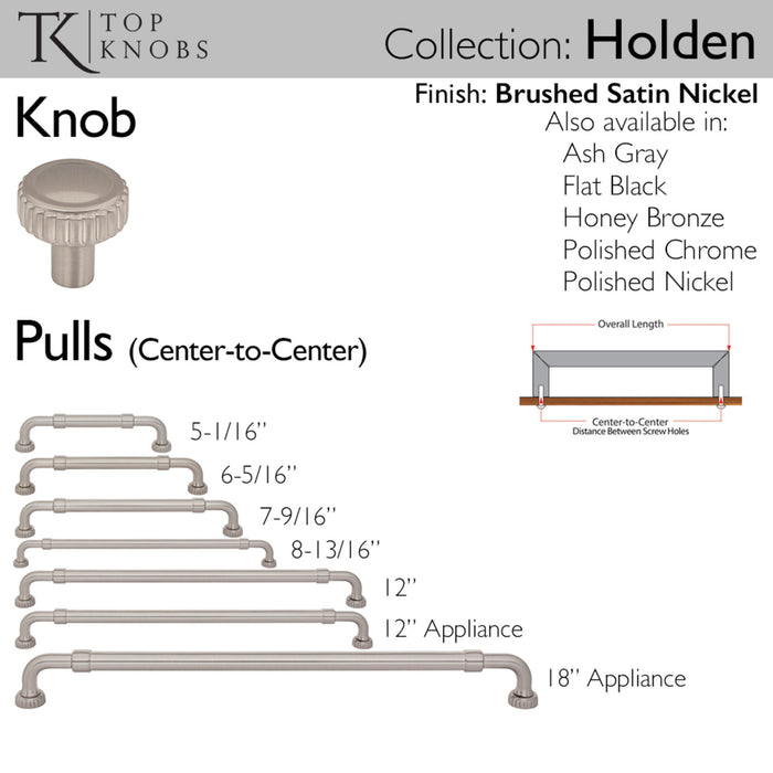 Top Knobs Holden 18" Center to Center Appliance Pull