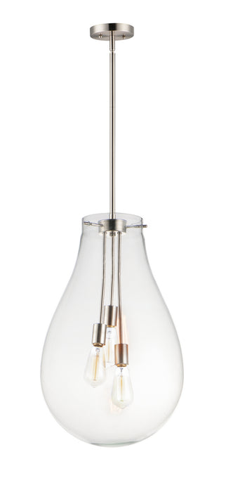 Maxim - 10164CLSN - Three Light Pendant - Gourd - Satin Nickel