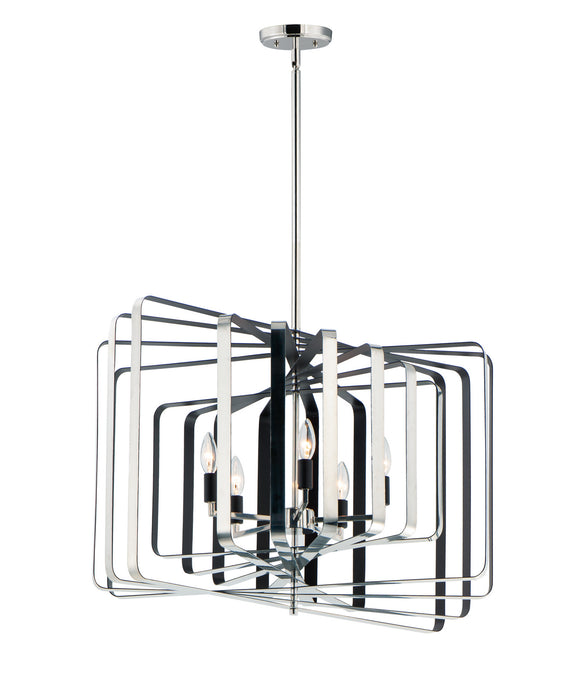 Maxim - 28677PNBK - Five Light Pendant - Radial - Polished Nickel / Black