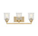 Savoy House - 8-1972-3-322 - Three Light Bath Bar - Hampton - Warm Brass