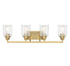Savoy House - 8-1972-4-322 - Four Light Bath Bar - Hampton - Warm Brass