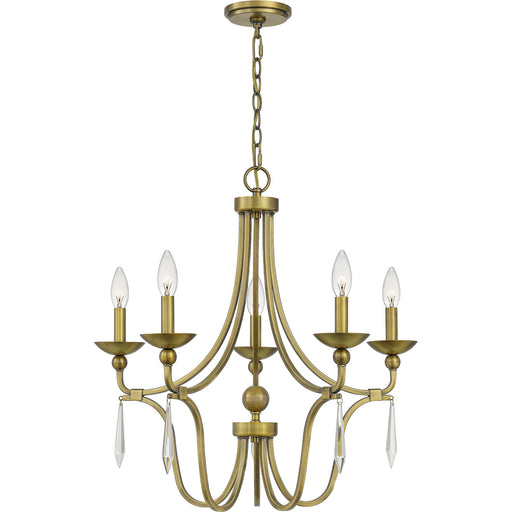 Quoizel - JOU5025AB - Five Light Chandelier - Joules - Aged Brass