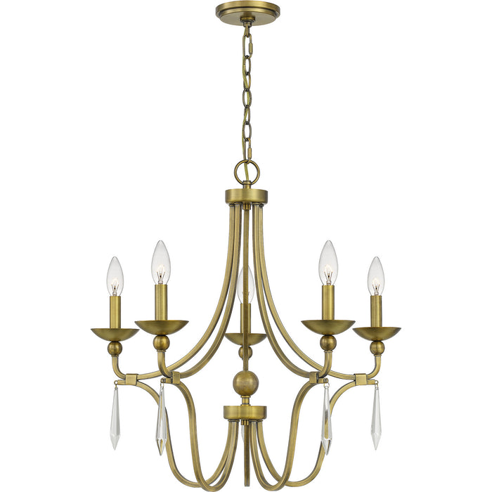 Quoizel - JOU5025AB - Five Light Chandelier - Joules - Aged Brass