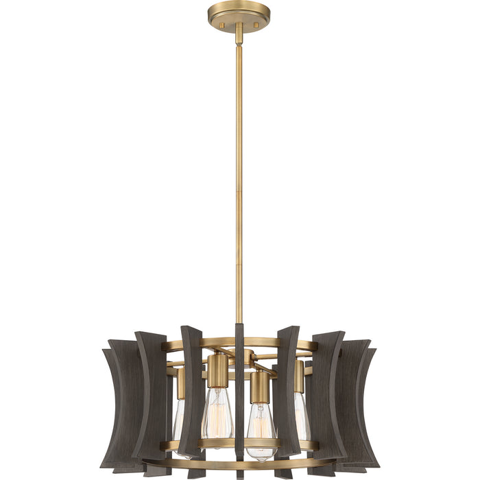 Quoizel - QOP5196AB - Four Light Pendant - Cordelia - Aged Brass