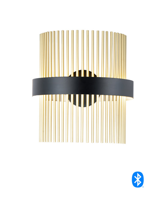 ET2 - E34201-BKSBR - LED Wall Sconce - Chimes WiZ - Black / Satin Brass