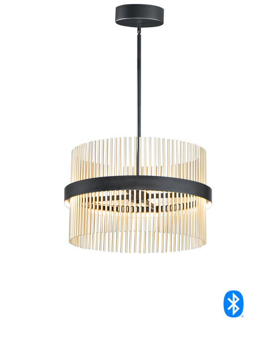 ET2 - E34205-BKSBR - LED Pendant - Chimes WiZ - Black / Satin Brass