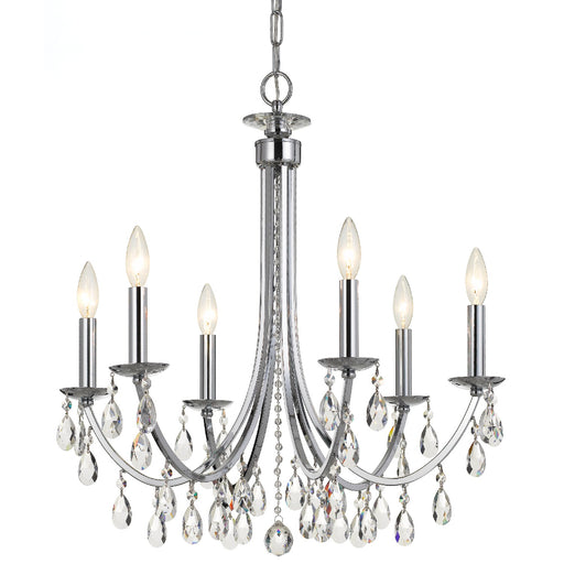 Crystorama - 8826-CH-CL-MWP - Six Light Chandelier - Bridgehampton - Polished Chrome