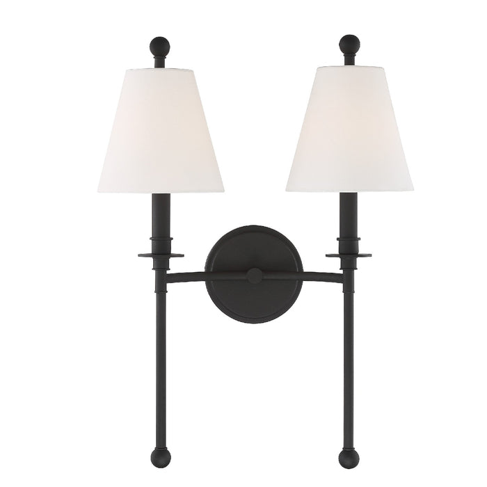 Crystorama - RIV-383-BF - Two Light Wall Sconce - Riverdale - Black Forged