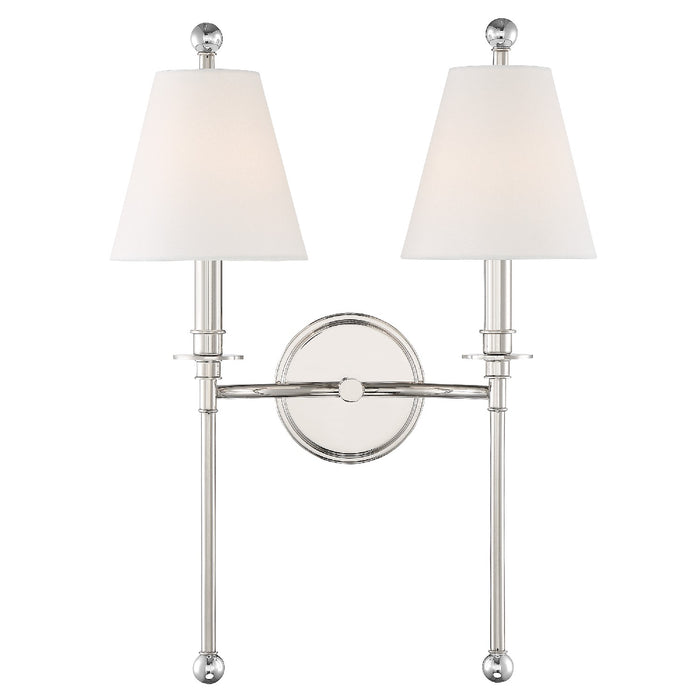 Crystorama - RIV-383-PN - Two Light Wall Sconce - Riverdale - Polished Nickel