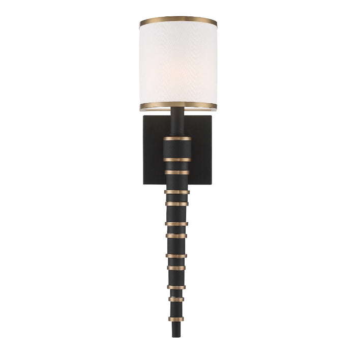 Crystorama - SLO-A3601-VG-BF - One Light Wall Sconce - Sloane - Vibrant Gold / Black Forged