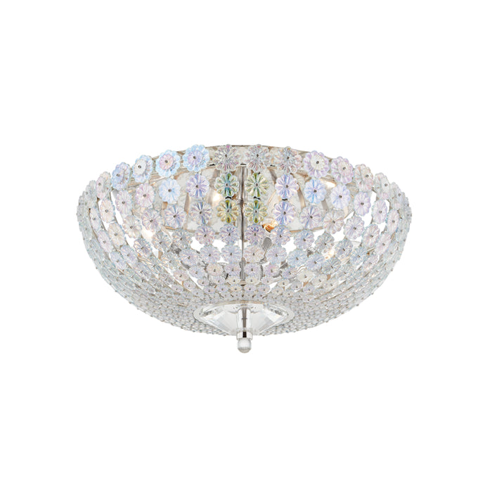 Hudson Valley - 8217-PN - Four Light Flush Mount - Floral Park - Polished Nickel