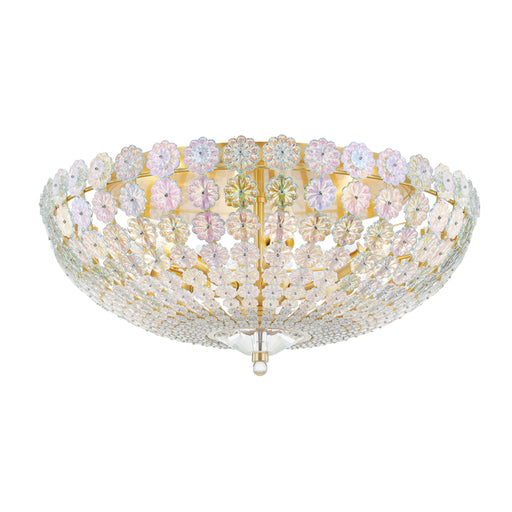 Hudson Valley - 8222-AGB - Six Light Flush Mount - Floral Park - Aged Brass