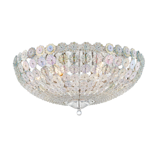 Hudson Valley - 8222-PN - Six Light Flush Mount - Floral Park - Polished Nickel