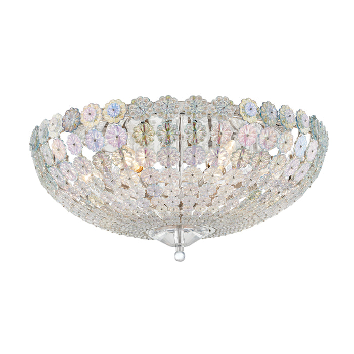 Hudson Valley - 8222-PN - Six Light Flush Mount - Floral Park - Polished Nickel
