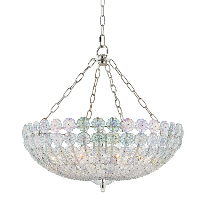 Hudson Valley - 8224-PN - Eight Light Chandelier - Floral Park - Polished Nickel