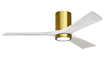 Matthews Fan Company - IR3HLK-BRBR-MWH-52 - 52"Ceiling Fan - Irene - Brushed Brass