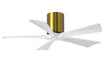 Matthews Fan Company - IR5H-BRBR-MWH-42 - 42"Ceiling Fan - Irene - Brushed Brass