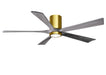 Matthews Fan Company - IR5HLK-BRBR-BW-60 - 60"Ceiling Fan - Irene - Brushed Brass