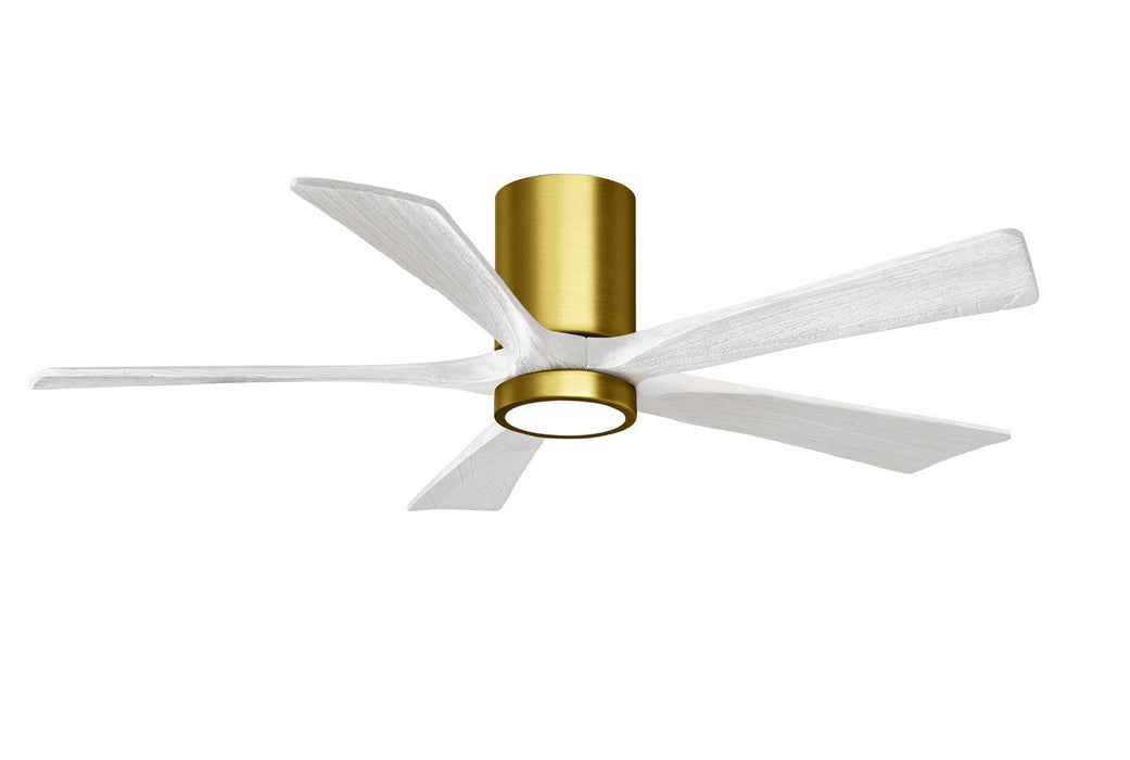 Matthews Fan Company - IR5HLK-BRBR-MWH-52 - 52"Ceiling Fan - Irene - Brushed Brass