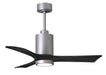 Matthews Fan Company - PA3-BN-BK-42 - 42"Ceiling Fan - Patricia - Brushed Nickel