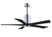 Matthews Fan Company - PA5-CR-BK-52 - 52"Ceiling Fan - Patricia - Polished Chrome