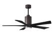 Matthews Fan Company - PA5-TB-BK-52 - 52"Ceiling Fan - Patricia - Textured Bronze