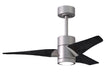 Matthews Fan Company - SJ-BN-BK-42 - 42"Ceiling Fan - Super Janet - Brushed Nickel