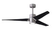 Matthews Fan Company - SJ-BN-BK-60 - 60"Ceiling Fan - Super Janet - Brushed Nickel