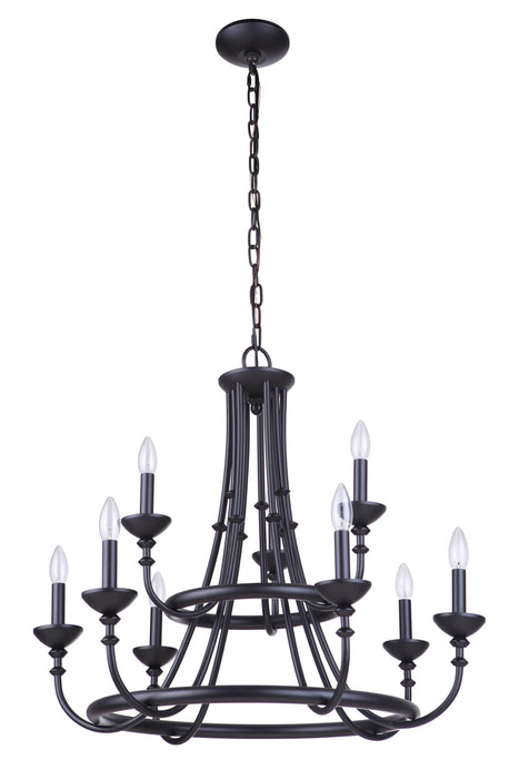 Craftmade - 53729-FB - Nine Light Chandelier - Marlowe - Flat Black