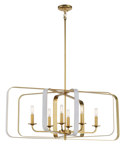 Minka-Lavery - 1217-706 - Six Light Pendant - Aureum - Matte White W/ Honey Gold