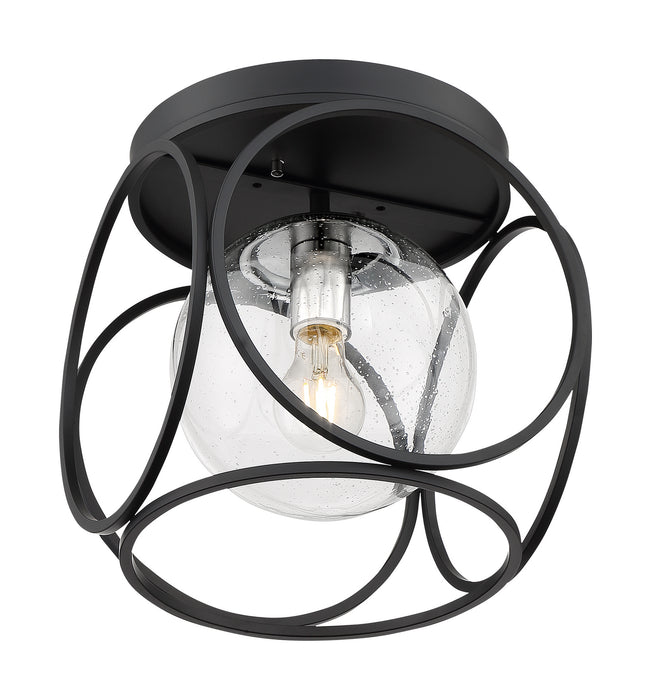 Nuvo Lighting - 60-6936 - One Light Flush Mount - Aurora - Black / Polished Nickel