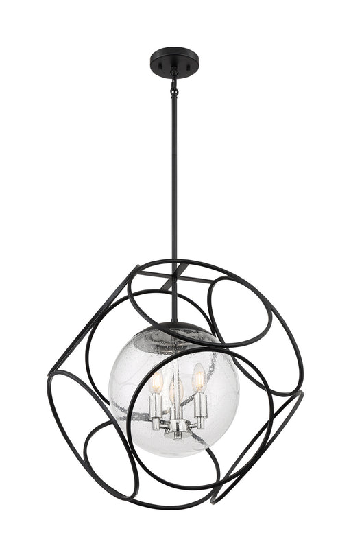 Nuvo Lighting - 60-6937 - Three Light Pendant - Aurora - Black / Polished Nickel