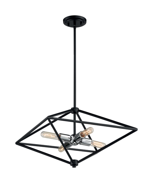 Nuvo Lighting - 60-7008 - Four Light Pendant - Legend - Black / Polished Nickel