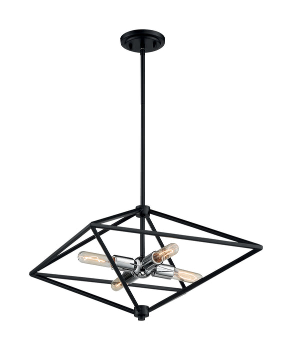 Nuvo Lighting - 60-7008 - Four Light Pendant - Legend - Black / Polished Nickel