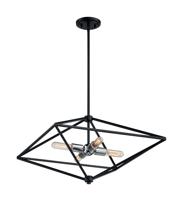 Nuvo Lighting - 60-7009 - Four Light Pendant - Legend - Black / Polished Nickel