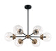 Nuvo Lighting - 60-7126 - Six Light Chandelier - Axis - Matte Black / Brass