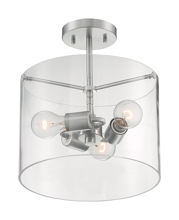 Nuvo Lighting - 60-7178 - Three Light Semi Flush Mount - Sommerset - Brushed Nickel