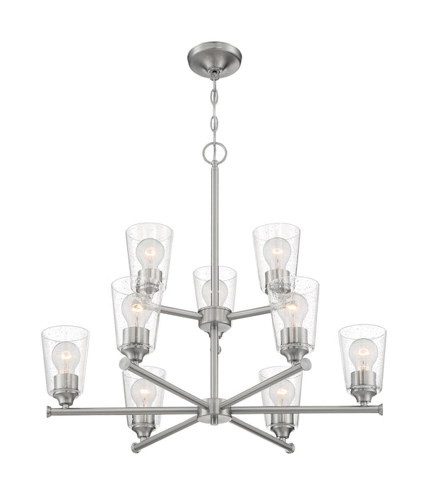 Nuvo Lighting - 60-7189 - Nine Light Chandelier - Bransel - Brushed Nickel